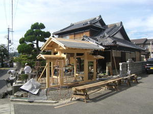 純和風住宅の門　工事:和歌山市 瓦・樋